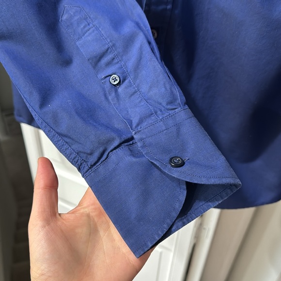 United Colors of Benetton Men’s Button Down Dress Shirt - Blue (UK 41, US 16) - Picture 3 of 5